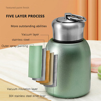 Bouteille d'eau en métal mignonne de petite capacité 300 ml avec logo personnalisé, bouteilles isothermes en acier inoxydable 304 avec couvercle fileté