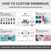 Produsen Pakaian Renang dan Bikini Layanan Satu Atap ODM/OEM Bikini Segitiga Tanpa Punggung Warna-warni Cetak Kustom
