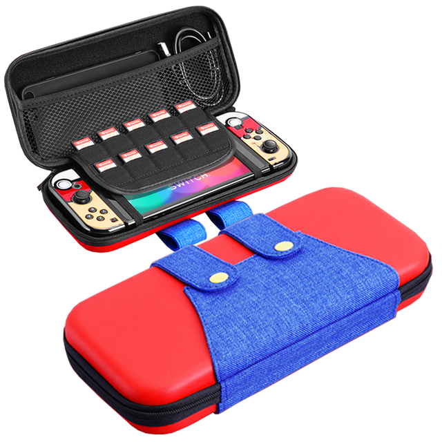 KXM Nintendo Switch Case Model 003 Portable Waterproof EVA Material Red+Blue Color Compatible with Nintendo Switch Switch Oled