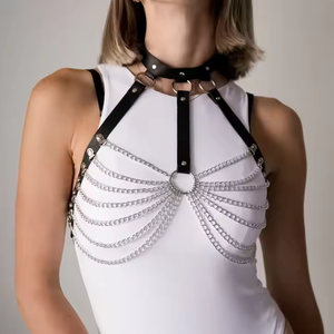 Phụ Nữ PU Đa-Hai Lớp Chuỗi Đồ Trang Sức Thời Trang Cơ Thể Chuỗi Punk Phụ Nữ Sexy Đồ Lót Đảng Phụ Kiện Chuỗi Cơ Thể - Product Image 6