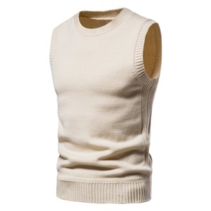 Bán Buôn Kinh Doanh Giá Rẻ Đồng Bằng Đẹp V Cổ Vest Không Tay Áo Len Cho Nam Giới Màu Rắn Dệt Kim Áo Sơ Mi Slim Men Áo Len - Product Image 3