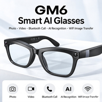 Lunettes caméra intelligentes IA 8MP HD pour appels photo et vidéo, haut-parleur stéréo, assistant vocal, transfert d'images Wi-Fi, musique