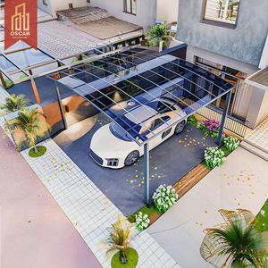 Auvent de protection solaire extérieur en aluminium, fabrication usine <span class=keywords><strong>2023</strong></span>, abordable, pour deux voitures, idéal pour allée de stationnement et jardin - Product Image 1