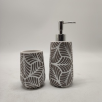 1 ensemble d'accessoires de salle de bain en résine, motif de feuilles naturelles, nouveau design, 2021
