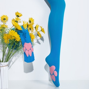 Chaussettes sexy rouges fines en <span class=keywords><strong>nylon</strong></span> noir respirant pour l'été, au-dessus du genou, motif griffe de chat, mignonnes et tendance - Product Image 3