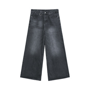 Vaqueros de mezclilla holgados unisex de estilo vintage lavado para hombre, pantalones casuales de calle de corte recto de talla grande - Product Image 6