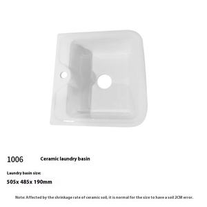 Bacia de Cerâmica para Máquina de Lavar Roupa de Tambor, com Instalação em Armário, com Recorte para Lavador, para Lavanderia de Varanda - Product Image 6