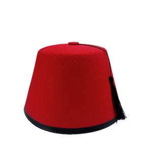PAFU Accessoire de Costume <span class=keywords><strong>Marocain</strong></span> Chapeau de Fès en Feutre Turc <span class=keywords><strong>Rouge</strong></span> Arabe - Product Image 1