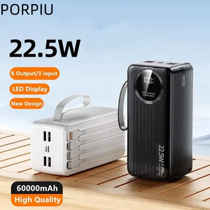 Porpiu sạc nhanh 40000mAh 50000mAh 10000mAh 30000mAh 60000mAh 20000mAh ngân hàng điện với 20 Wát Công suất đầu ra - Product Image 2