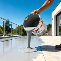 Peinture murale résidentielle à base d'eau, émulsion acrylique imperméable, revêtement mural en latex PU pour extérieur et intérieur, revêtement de toiture en béton
