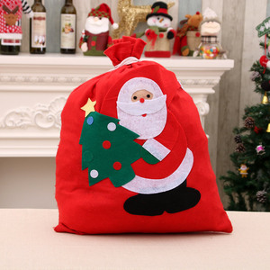 Sac à dos Père <span class=keywords><strong>Noël</strong></span> en non-tissé, sac cadeau fait main avec décalcomanie, sac cadeau <span class=keywords><strong>de</strong></span> <span class=keywords><strong>Noël</strong></span> pas cher avec cordon <span class=keywords><strong>de</strong></span> serrage - Product Image 4