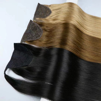 Queue de cheval à cordon Herrera Brown, coletas de cabello humano natural, extension de queue de cheval en cheveux humains à clipser