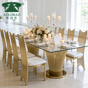Gold Stainless Steel Eco-Friendly Wedding Dinner <b>Table</b> for Events - Product Image 1