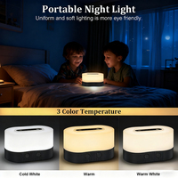 Lámpara de Mesa LED Magnética Moderna Inalámbrica con Sensor de Movimiento Recargable por USB, Luz Nocturna LED Blanca Cálida