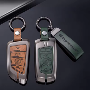 Funda protectora para llave de coche de cuero y metal de aleación de zinc para <span class=keywords><strong>BMW</strong></span> G12 G20 e46 530 F30 F10 I3 E90 X3 serie 7 - Product Image 1