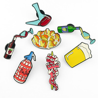 Bouteille de Bar en acier inoxydable, Badge de Barista en métal personnalisé, broche en forme de joie, vin, bière, broches en émail