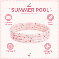 Piscine gonflable pour enfants à trois anneaux, imprimée sur mesure, épaisse, circulaire, pour bébés, piscine intérieure pour enfants