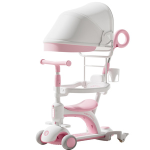 Trottinette tricycle pour enfants XBTONG avec siège et capote, pour les âges de 1 à 8 ans, hauteur réglable, design moderne - Product Image 4