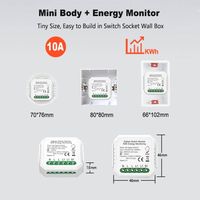 Interruptor de luz inalámbrico Zigbee 3,0, control de potencia con función de malla, con control remoto, aplicación inteligente Tuya y App smart Life