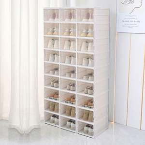 Haogle New Arrival PP Plastic Magnetic Foldable <b>Shoe</b> Organizer <b>Box</b> with 6-10L Capacity Modern Design - Product Image 5