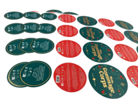 Autocollants d'emballage adhésifs imperméables en PVC imprimés sur mesure, étiquettes rondes découpées pour la fermeture et la décoration de cadeaux