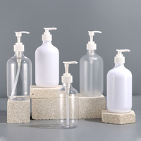 Bouteilles de luxe personnalisées de 500 ml en PET pour shampoing, après-shampoing, lotion corporelle, savon liquide, huile, avec pompe, emballage numérique