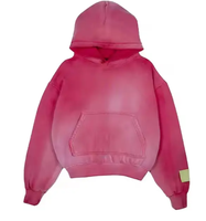 Hoodie Oversize Custom French Terry Berkualitas Tinggi dengan Efek Sun Washed, Hoodie Nyaman, Hoodie Crop Pria