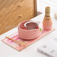Ensemble de bols à thé en céramique écologique de haute qualité 5 ou 7 pièces Bol à matcha avec agitateur à fouet à thé dans une boîte de couleur