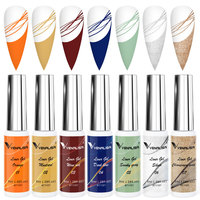 VENALISA Nouvel An Cadeau de Noël 7pcs Liner Gel Set Kit DIY Nail Art Paint Draw Nail Gel 8ml Gel Liner Polish Kit Private Label