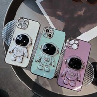 Coque de téléphone en TPU souple avec support béquille astronaute pour iPhone 11 12 13 14 15 16 17 Pro Max – Vente en gros