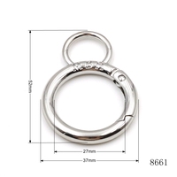 Accessoires de porte-clés plaqués or brillant, fermoir à ressort, breloque décorative pour sac, connecteur de fermoir