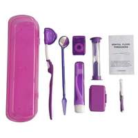 Brosse à dents à poils doux, gomme à effacer les taches, blanchiment des dents, kit d'hygiène buccale de voyage, kit de soins orthodontiques portable 8-en-1