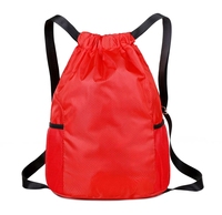 Sac à cordon pliable en polyester personnalisé, imperméable, pour le sport, la gym, les activités de plein air et les loisirs