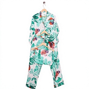 Nueva Llegada, Elegante y Romántico Conjunto de Pijama de Manga Larga 100% Algodón con Estampado Floral, Suave, Liso y Transpirable - Product Image 1