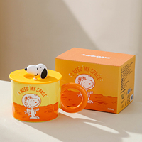 Mug en céramique rétro Snoopy avec couvercle 360ML, tasse à café pour couple, mug de bureau, vente en gros