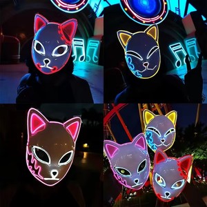 Demone Slayer <span class=keywords><strong>maschera</strong></span> di volpe <span class=keywords><strong>maschera</strong></span> Hot <span class=keywords><strong>Anime</strong></span> Tanji Langqian coniglio vero riso Cosplay oggetti di scena Halloween LED <span class=keywords><strong>maschera</strong></span> - Product Image 5