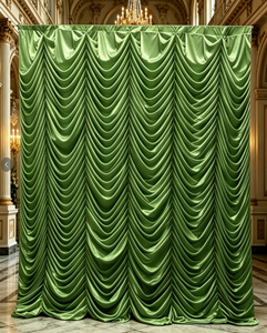 Toile de fond ondulée <span class=keywords><strong>vert</strong></span> herbe pour fête, fond <span class=keywords><strong>d</strong></span>'<span class=keywords><strong>eau</strong></span> ondulée, draperie de scène de mariage 10ft x 10ft - Product Image 1