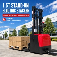 Gerbeur électrique haute performance 1,5 à 2 tonnes pour allées étroites, idéal pour la manutention de marchandises en entrepôt