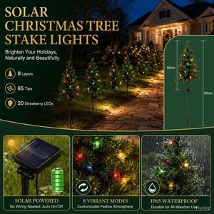 Luz Solar para Árbol de Navidad, 6V LED, Resistente al Agua, Decoración de Jardín para Exteriores, Autoportante, Alimentada por Energía Solar, 25000 Horas de Duración - Product Image 5