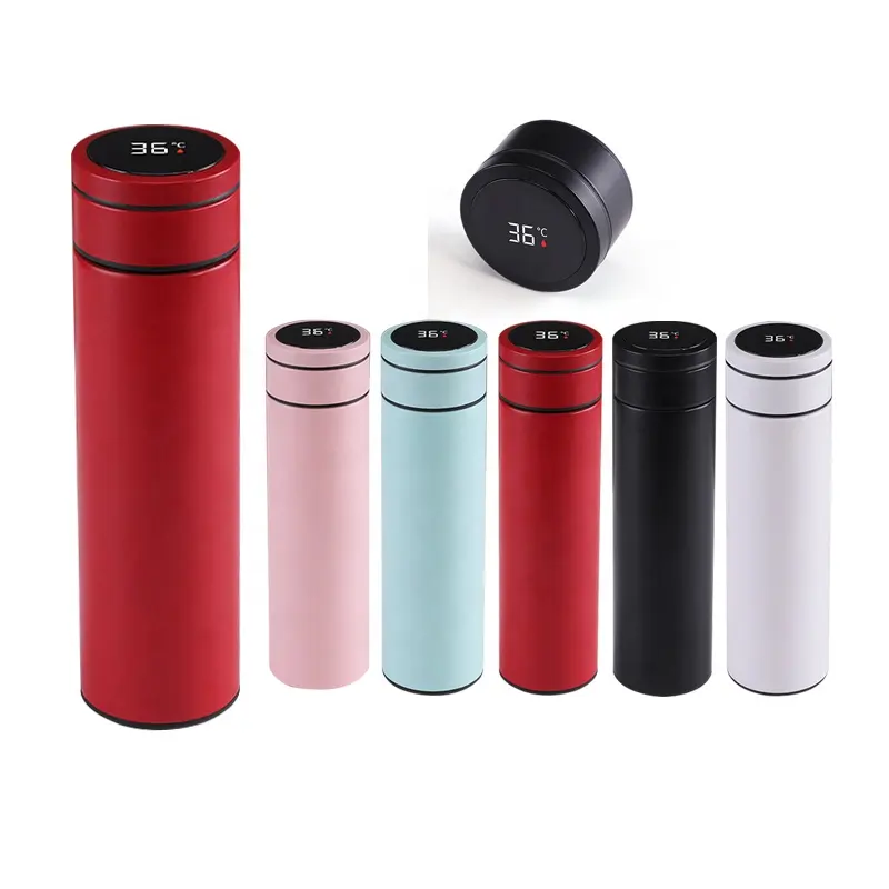 Double Wall 17oz 500ml Vacuum Insulated Stainless Steel Smart Water Bottle With LED Temperature Display