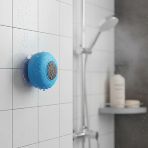 Accessorio da bagno Myrva impermeabile con ventosa blu, installazione a ventosa, forma rotonda da 2 a 2,9 pollici - Product Image 3