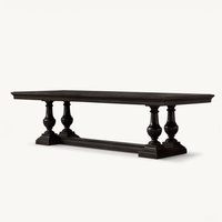 Ensemble de table et chaises à manger rectangulaires en bois massif de style américain, table à manger pliante rectangulaire, vente directe des fabricants