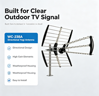 WC-238A Buitenantenne voor digitale HDTV-tv UHF VHF Lange afstand ontvangst DVB-T2 Ready Dak- & paalmontage Yagi Aluminium
