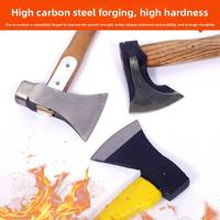 Hache tactique de survie en acier à haute teneur en carbone forgé à la main avec manche en bois durable pour le camping, la chasse et les aventures en plein air
