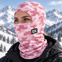 Balaclava Anti Angin Berkualitas Tinggi untuk Olahraga Luar Ruangan, Masker Wajah dengan Logo Merek Kustom, Cetak Sublimasi Camo, Logo Karet, Masker Ski