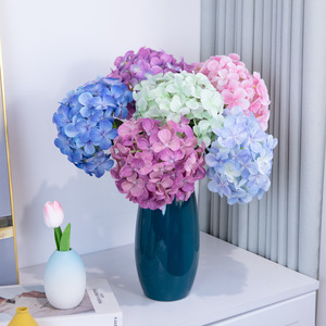 Hydrangeas artificiels en tissu de soie, impression 3D haute simulation, décorations de mariage, style luxueux, branche unique - Product Image 3