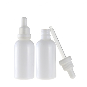 Botella de Vidrio Vacía de 50 ml, Blanca Brillante, para Uso Cosmético e Industrial, con Gotero Blanco a Prueba de Manipulación - Product Image 3