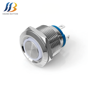 16mm Anlık 1NO <span class=keywords><strong>12V</strong></span> IP65 Su Geçirmez LED Işıklı Metal Buton Anahtarları PIN Terminalleri ile 2A - Product Image 3