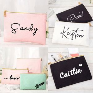 Pochette de maquillage en toile de coton écologique avec fermeture éclair personnalisée, pochette à accessoires double face, sac cosmétique pour le shopping - Product Image 6