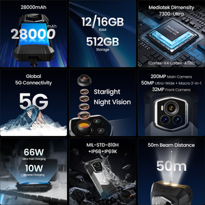 Thế giới đầu tiên gồ ghề điện thoại 12 + 512GB gồ ghề điện thoại thông minh tầm nhìn ban đêm 28000mAh chính 200mp máy ảnh <span class=keywords><strong>Android</strong></span> 15 fossibot F107 Pro - Product Image 6